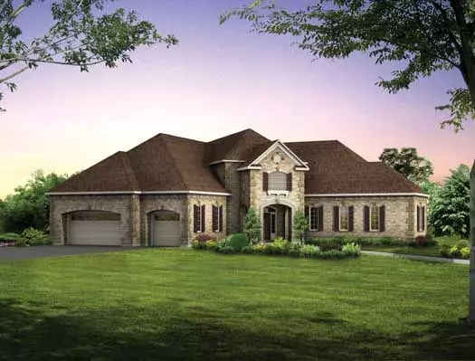 European house plans 68-119 - front exterior, 4,750 sq ft, 5 bed, 4 bath house plans | Monster House Plans