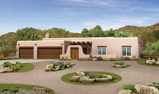 Santa Fe house plans 68-126 - front exterior, 2,945 sq ft, 4 bed, 2 bath house plans | Monster House Plans