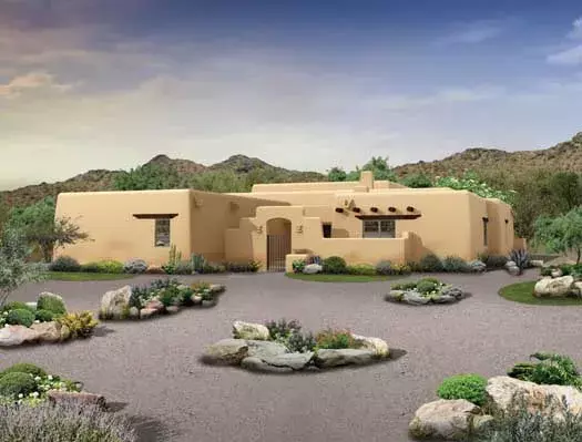 Santa Fe house plans 68-139 - front exterior, 2,276 sq ft, 4 bed, 2 bath house plans | Monster House Plans