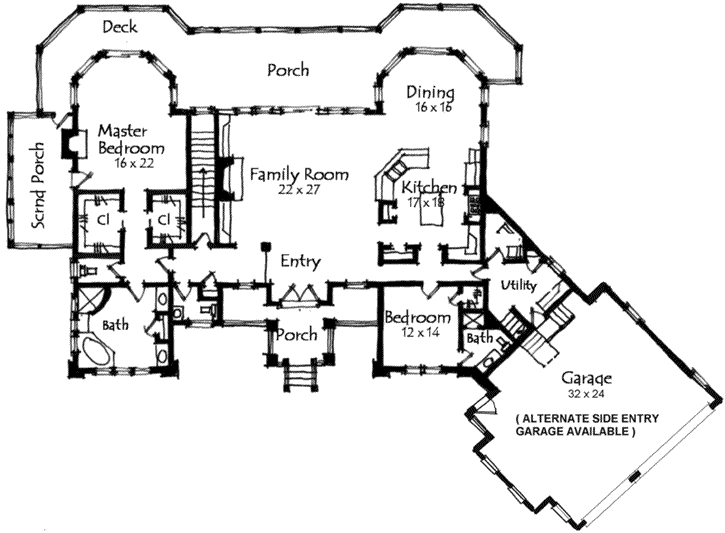 Mountain Rustic house plans 69-903 - main floor plan, 4,419 sq ft, 4 bed, 4 bath house plans | Monster House Plans