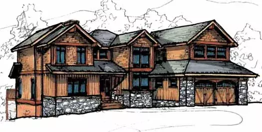 Craftsman house plans 69-907 - front exterior, 2,736 sq ft, 3 bed, 3 bath house plans | Monster House Plans