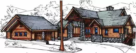 Craftsman house plans 69-909 - front exterior, 4,418 sq ft, 4 bed, 3 bath house plans | Monster House Plans