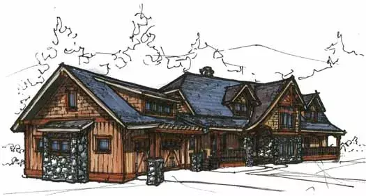 Mountain Rustic house plans 69-912 - front exterior, 5,609 sq ft, 3 bed, 3 bath house plans | Monster House Plans