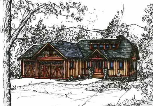 Craftsman house plans 69-920 - front exterior, 1,836 sq ft, 3 bed, 2 bath house plans | Monster House Plans
