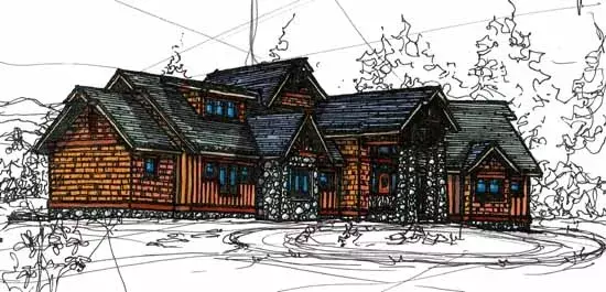 Craftsman house plans 69-932 - front exterior, 2,604 sq ft, 3 bed, 3 bath house plans | Monster House Plans