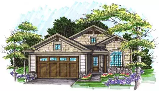 Bungalow house plans 7-1003 - front exterior, 1,540 sq ft, 2 bed, 2 bath house plans | Monster House Plans