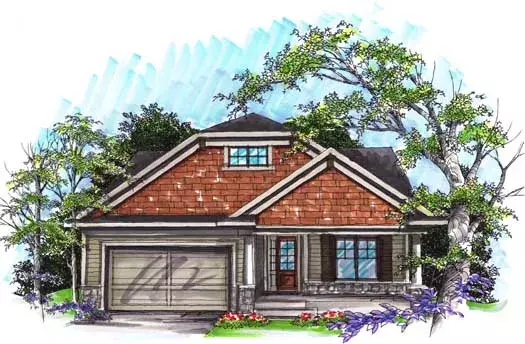 Bungalow house plans 7-1004 - front exterior, 1,587 sq ft, 2 bed, 2 bath house plans | Monster House Plans