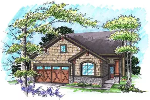 Bungalow house plans 7-1005 - front exterior, 1,613 sq ft, 2 bed, 2 bath house plans | Monster House Plans