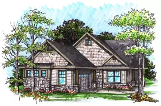 Shingle house plans 7-1008 - front exterior, 1,902 sq ft, 2 bed, 2 bath house plans | Monster House Plans