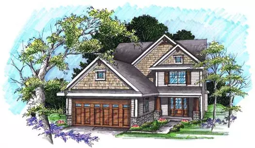 Craftsman house plans 7-1013 - front exterior, 2,620 sq ft, 3 bed, 3 bath house plans | Monster House Plans