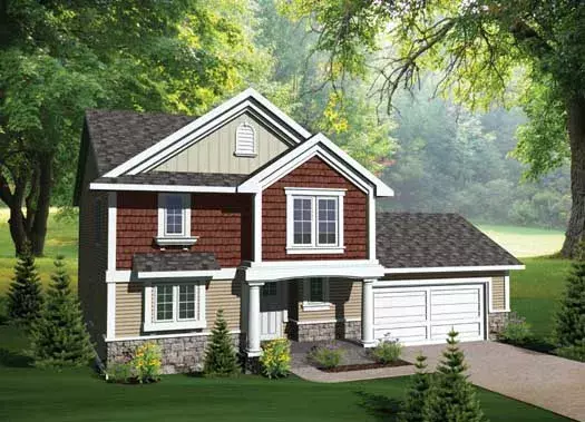 Traditional house plans 7-1019 - front exterior, 1,624 sq ft, 3 bed, 2 bath house plans | Monster House Plans
