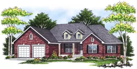 Ranch house plans 7-103 - front exterior, 2,153 sq ft, 3 bed, 2 bath house plans | Monster House Plans