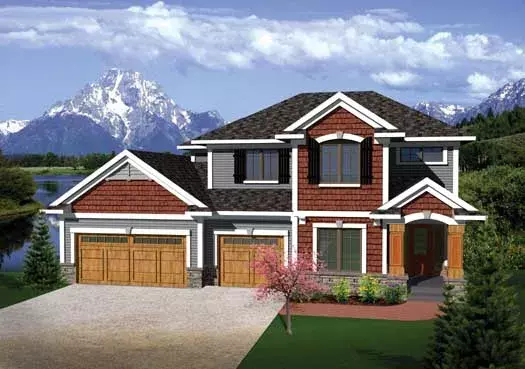 Traditional house plans 7-1030 - front exterior, 2,223 sq ft, 4 bed, 2 bath house plans | Monster House Plans