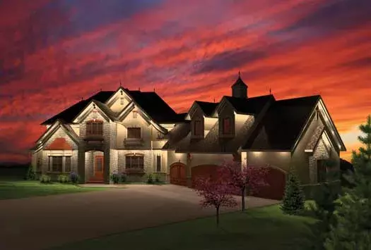 Traditional house plans 7-1039 - front exterior, 4,029 sq ft, 4 bed, 3 bath house plans | Monster House Plans