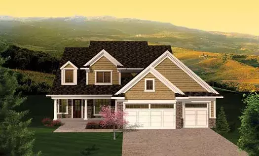 Traditional house plans 7-1052 - front exterior, 2,250 sq ft, 4 bed, 2 bath house plans | Monster House Plans