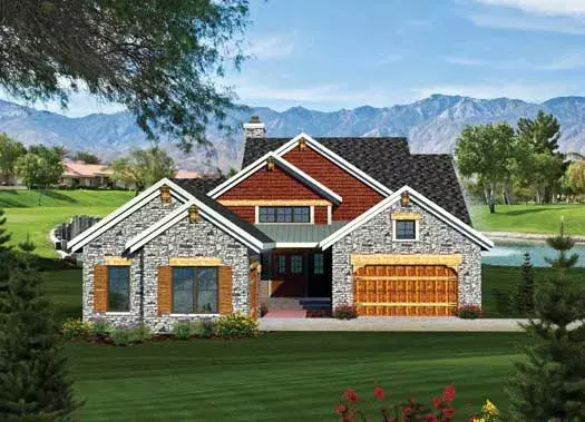 Traditional house plans 7-1054 - front exterior, 2,380 sq ft, 2 bed, 2 bath house plans | Monster House Plans