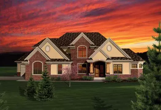 Traditional house plans 7-1059 - front exterior, 3,003 sq ft, 4 bed, 3 bath house plans | Monster House Plans