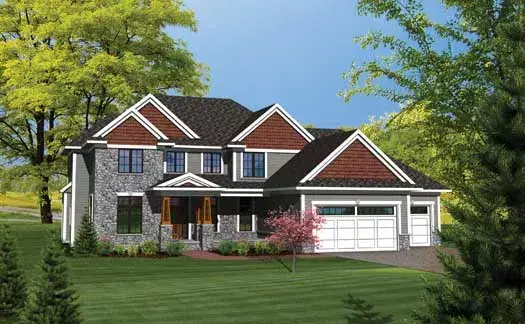 Traditional house plans 7-1061 - front exterior, 3,104 sq ft, 4 bed, 3 bath house plans | Monster House Plans