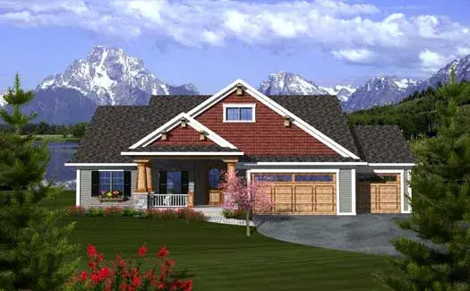 Craftsman house plans 7-1069 - front exterior, 1,683 sq ft, 2 bed, 2 bath house plans | Monster House Plans