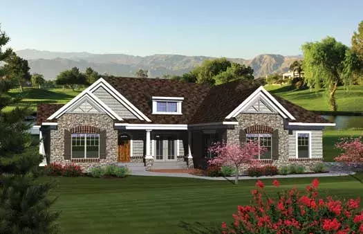 Traditional house plans 7-1093 - front exterior, 1,831 sq ft, 2 bed, 2 bath house plans | Monster House Plans