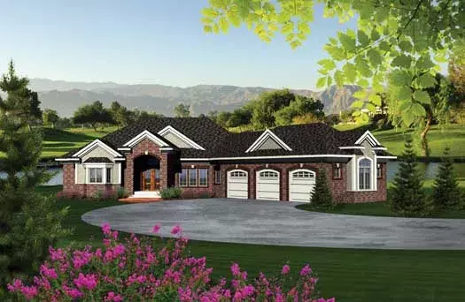 Traditional house plans 7-1105 - front exterior, 4,125 sq ft, 4 bed, 4 bath house plans | Monster House Plans