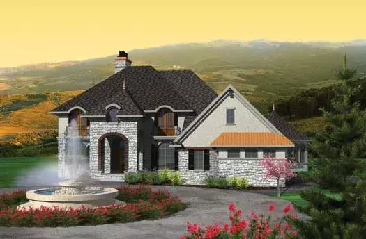 European house plans 7-1106 - front exterior, 4,163 sq ft, 4 bed, 3 bath house plans | Monster House Plans
