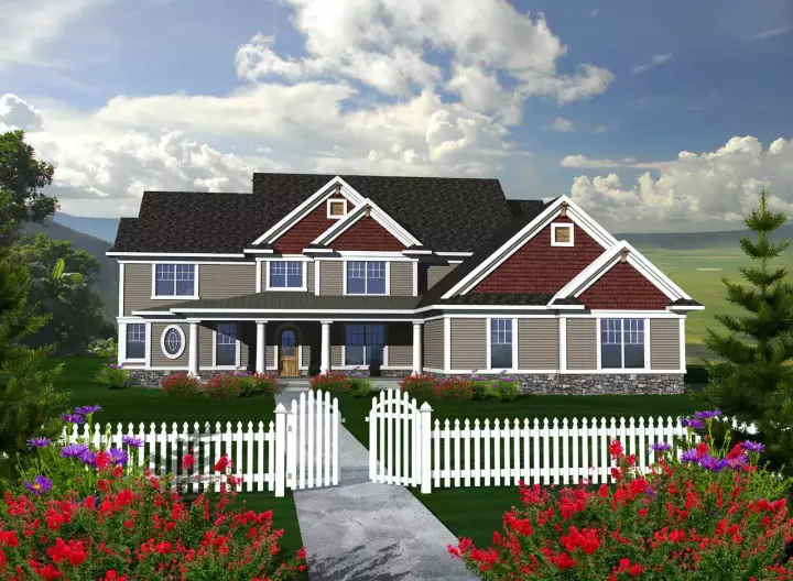 Country house plans 7-1126 - front exterior, 3,935 sq ft, 4 bed, 3 bath house plans | Monster House Plans