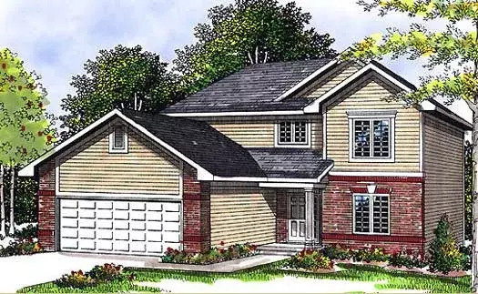 Traditional house plans 7-1130 - front exterior, 1,474 sq ft, 3 bed, 2 bath house plans | Monster House Plans