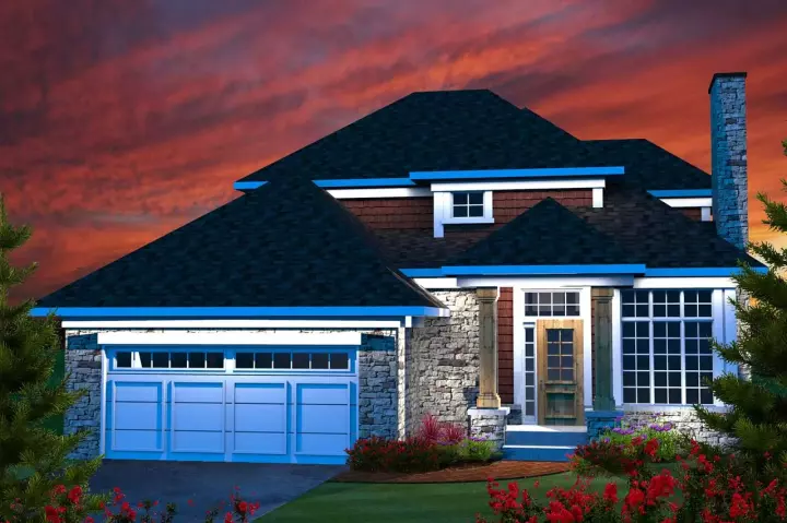 Traditional house plans 7-1137 - front exterior, 1,690 sq ft, 4 bed, 2 bath house plans | Monster House Plans