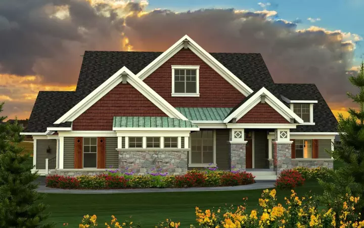 Bungalow house plans 7-1146 - front exterior, 2,495 sq ft, 3 bed, 2 bath house plans | Monster House Plans