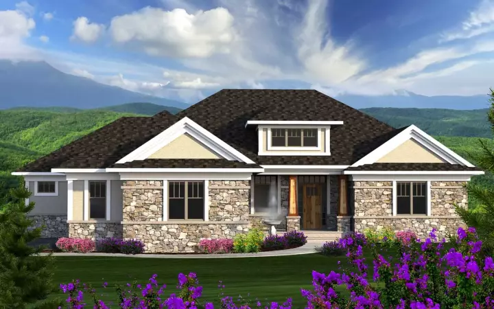 Bungalow house plans 7-1149 - front exterior, 2,598 sq ft, 2 bed, 2 bath house plans | Monster House Plans