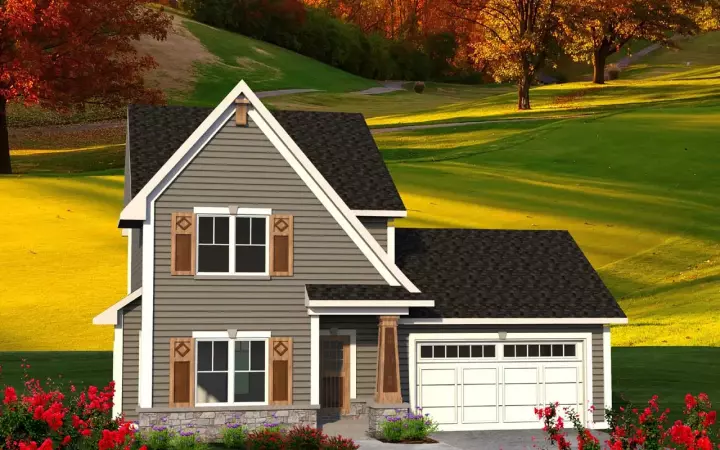 Traditional house plans 7-1161 - front exterior, 1,398 sq ft, 3 bed, 2 bath house plans | Monster House Plans