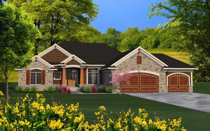 Traditional house plans 7-1169 - front exterior, 2,092 sq ft, 3 bed, 2 bath house plans | Monster House Plans