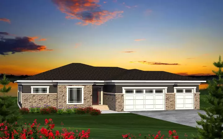 Prairie house plans 7-1171 - front exterior, 2,228 sq ft, 4 bed, 2 bath house plans | Monster House Plans