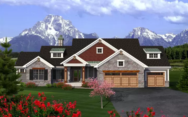 Traditional house plans 7-1172 - front exterior, 2,391 sq ft, 2 bed, 2 bath house plans | Monster House Plans