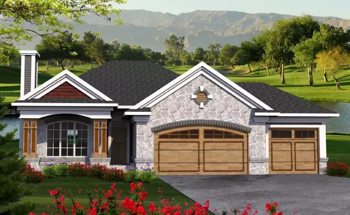 Craftsman house plans 7-1181 - front exterior, 1,500 sq ft, 3 bed, 2 bath house plans | Monster House Plans