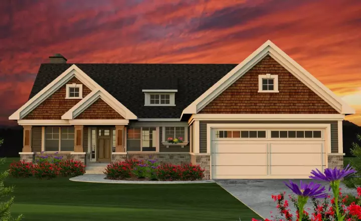 Craftsman house plans 7-1183 - front exterior, 1,734 sq ft, 2 bed, 2 bath house plans | Monster House Plans