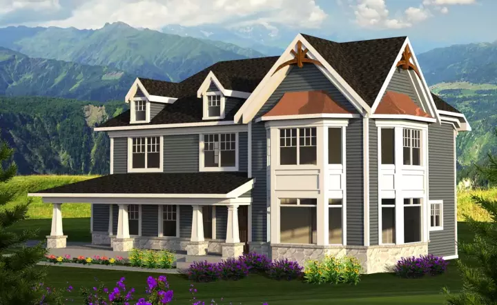 Craftsman house plans 7-1195 - front exterior, 2,422 sq ft, 3 bed, 2 bath house plans | Monster House Plans