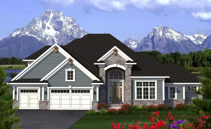 Traditional house plans 7-1200 - front exterior, 2,604 sq ft, 3 bed, 2 bath house plans | Monster House Plans