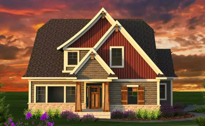 Craftsman house plans 7-1202 - front exterior, 2,712 sq ft, 4 bed, 2 bath house plans | Monster House Plans