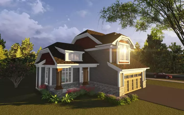 Bungalow house plans 7-1209 - front exterior, 1,526 sq ft, 3 bed, 2 bath house plans | Monster House Plans