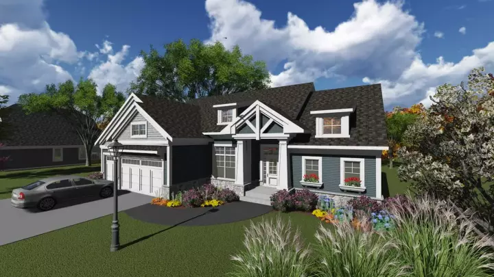 Craftsman house plans 7-1218 - front exterior, 2,095 sq ft, 2 bed, 2 bath house plans | Monster House Plans