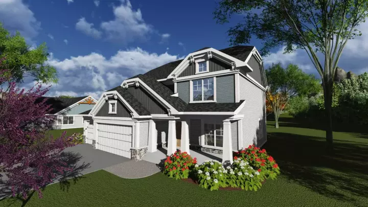 Craftsman house plans 7-1220 - front exterior, 2,386 sq ft, 3 bed, 2 bath house plans | Monster House Plans