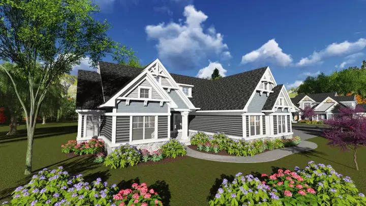 Coastal house plans 7-1221 - front exterior, 2,449 sq ft, 3 bed, 2 bath house plans | Monster House Plans