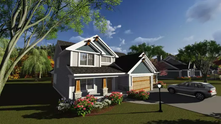 Craftsman house plans 7-1223 - front exterior, 2,576 sq ft, 4 bed, 2 bath house plans | Monster House Plans