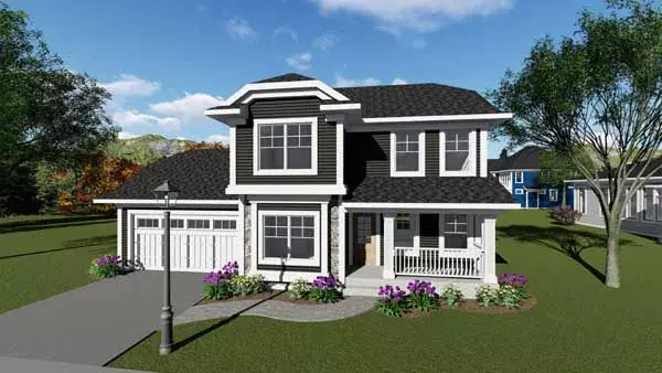 Traditional house plans 7-1273 - front exterior, 1,413 sq ft, 3 bed, 2 bath house plans | Monster House Plans