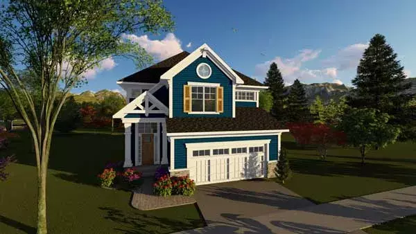 Traditional house plans 7-1287 - front exterior, 2,815 sq ft, 3 bed, 2 bath house plans | Monster House Plans