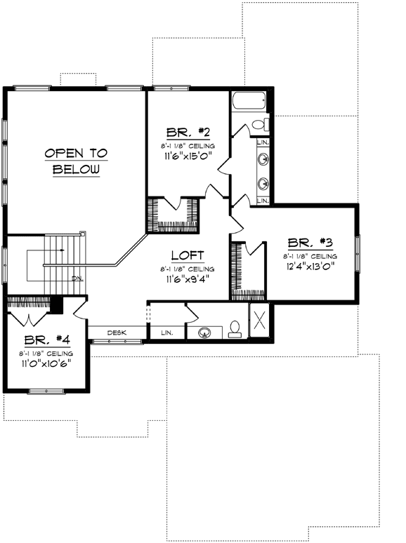 Upper/Second Floor Plan:7-1290