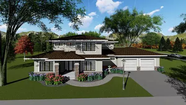 Traditional house plans 7-1292 - front exterior, 3,187 sq ft, 4 bed, 3 bath house plans | Monster House Plans