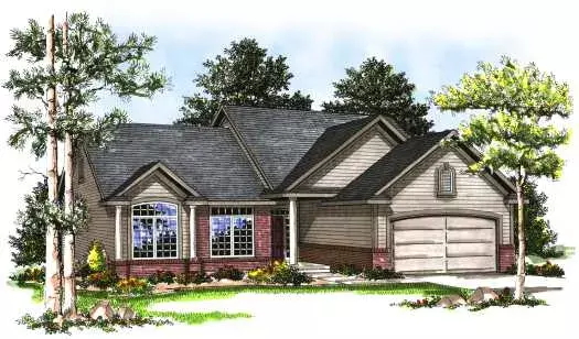 Traditional house plans 7-130 - front exterior, 1,519 sq ft, 3 bed, 2 bath house plans | Monster House Plans